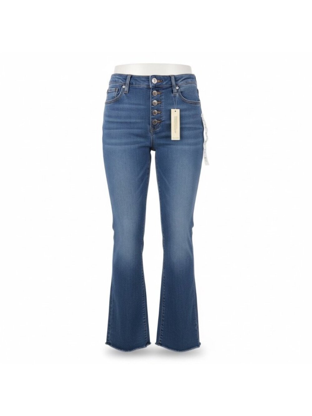 Banana Republic Womens Blue Cotton Blend Bootcut Cropped Jeans Size 26 Petite